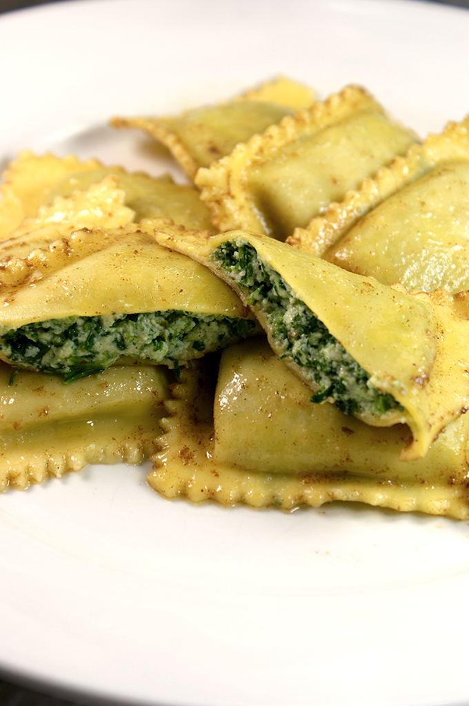 tortelli with brown butter and sage
