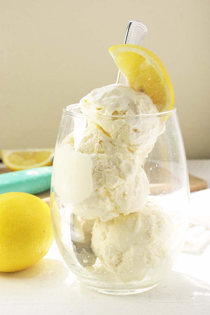 No Churn Lemon Ginger Ice Cream