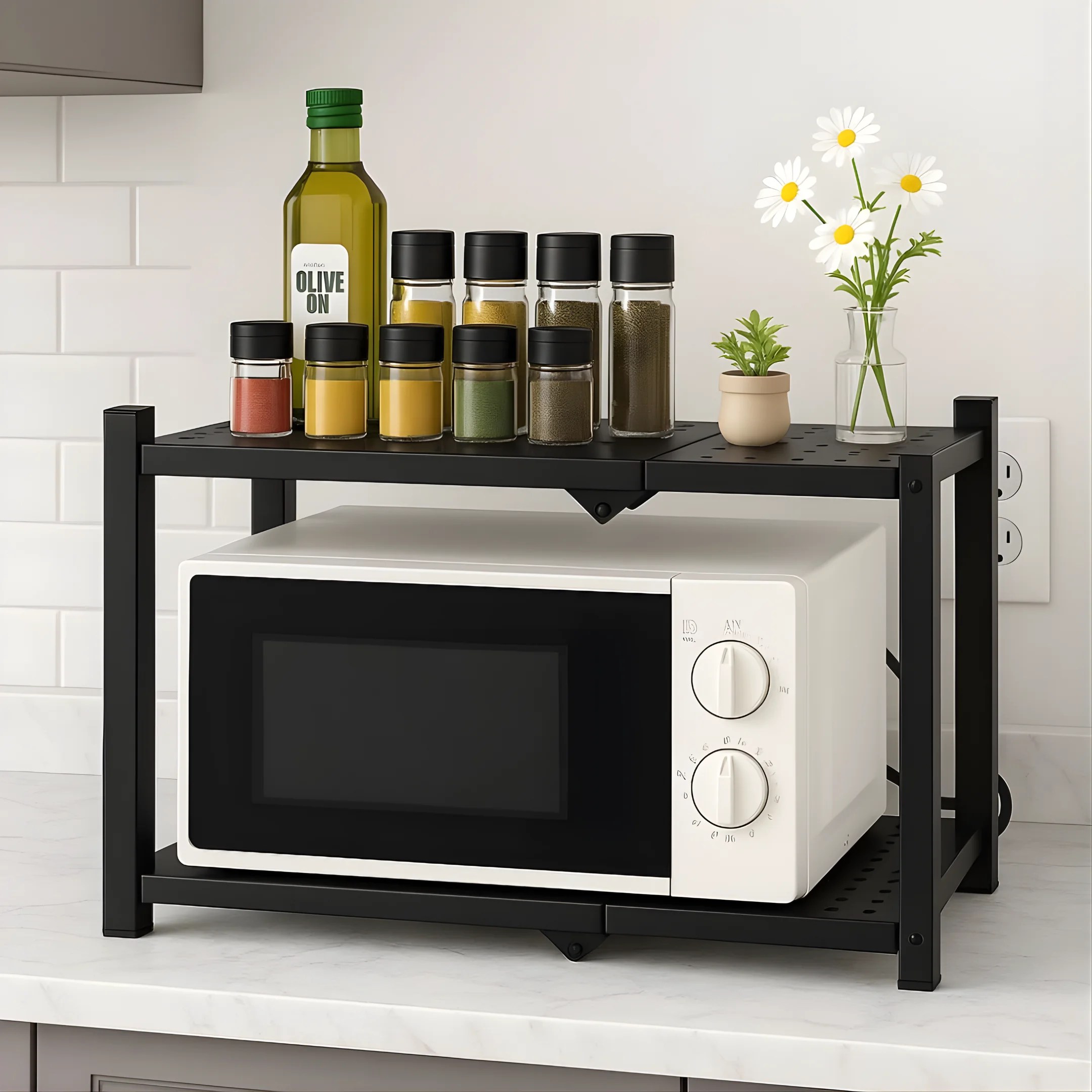 2 Tier Foldable Kitchen Storage Rack