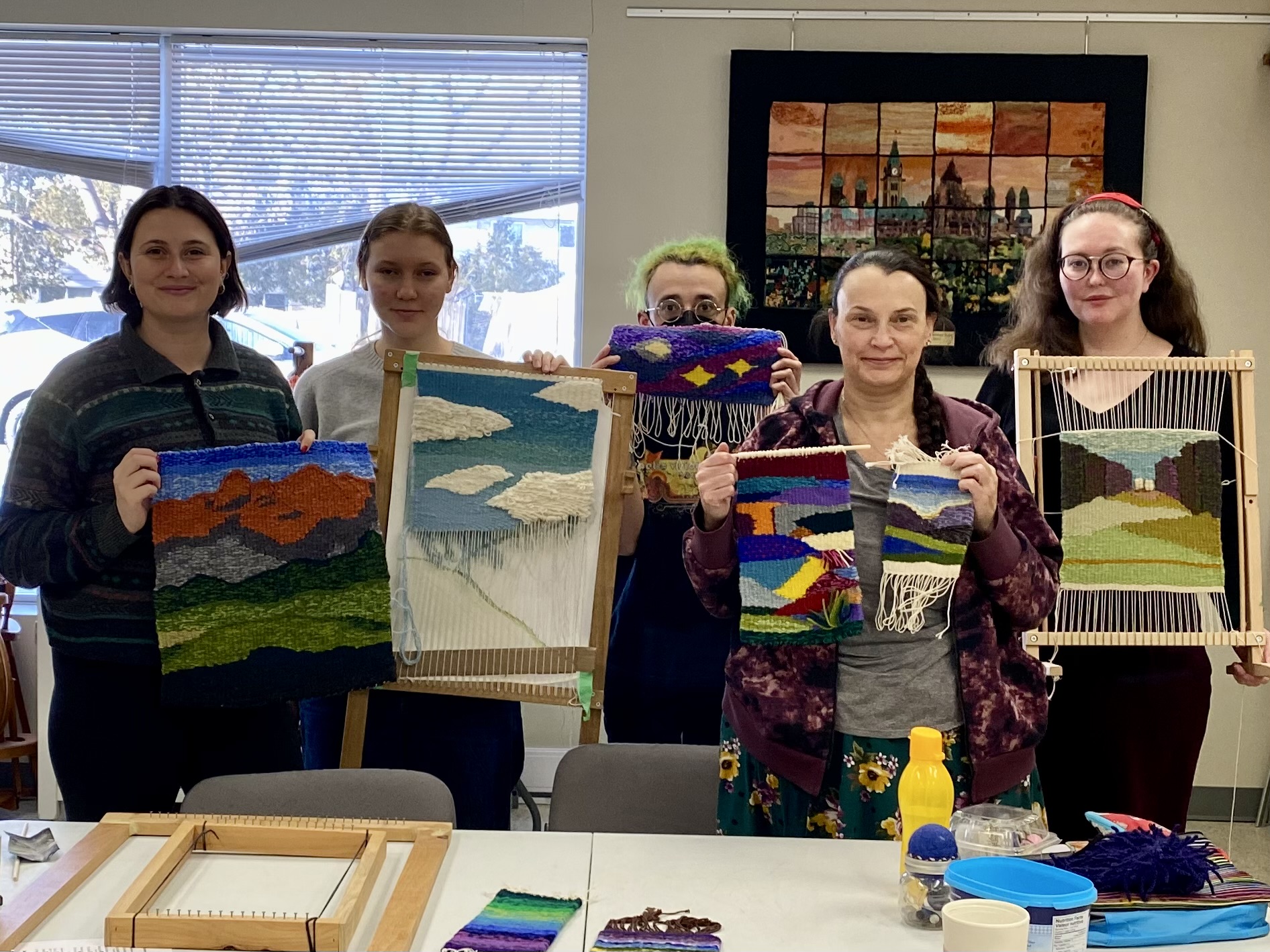 Showing off our work at the last class