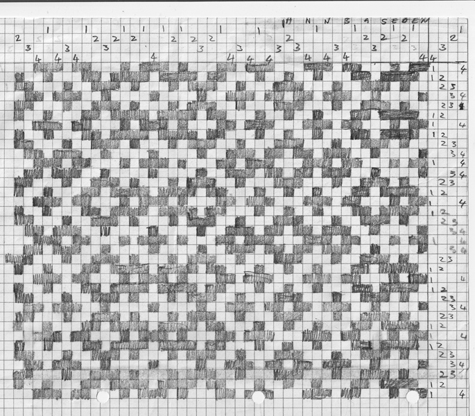 weaving drawdown shown on graph paper