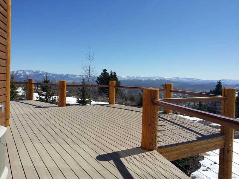 Trex Transcend Rope Swing Deck with Custom Horizontal Railing