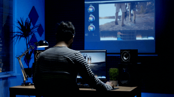 Video Editor working on a video