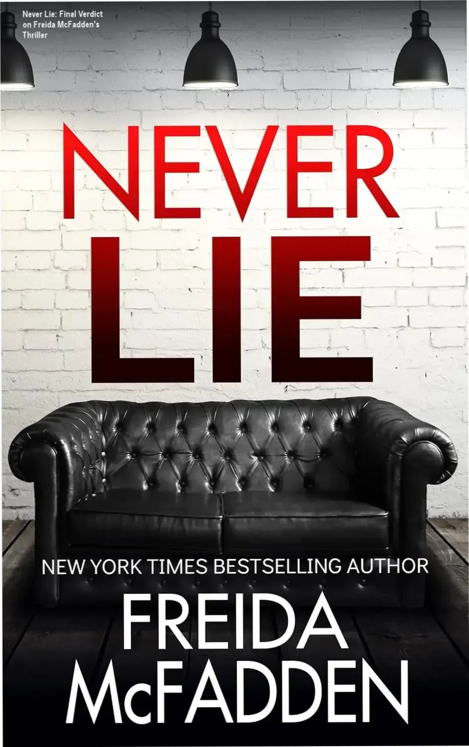 Digital cover of the medical thriller Never Lie by Freida McFadden