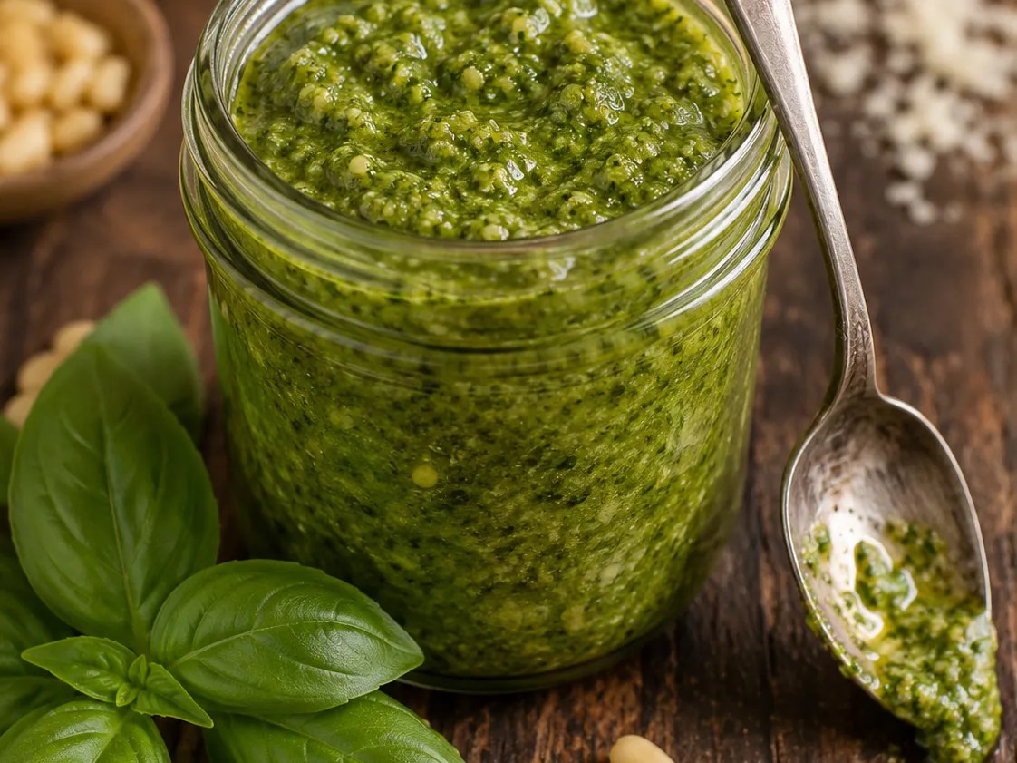 Small-Batch Basil Pesto, a Ferrand Farms recipe