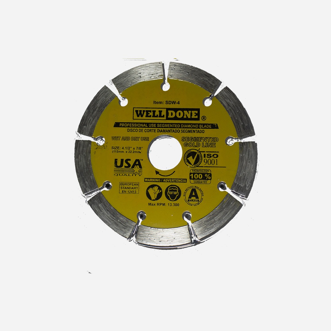 Disco Diamantado Segmentado para Corte de Concreto 4.1/2" Ref:SDW-4 WELLDONE
