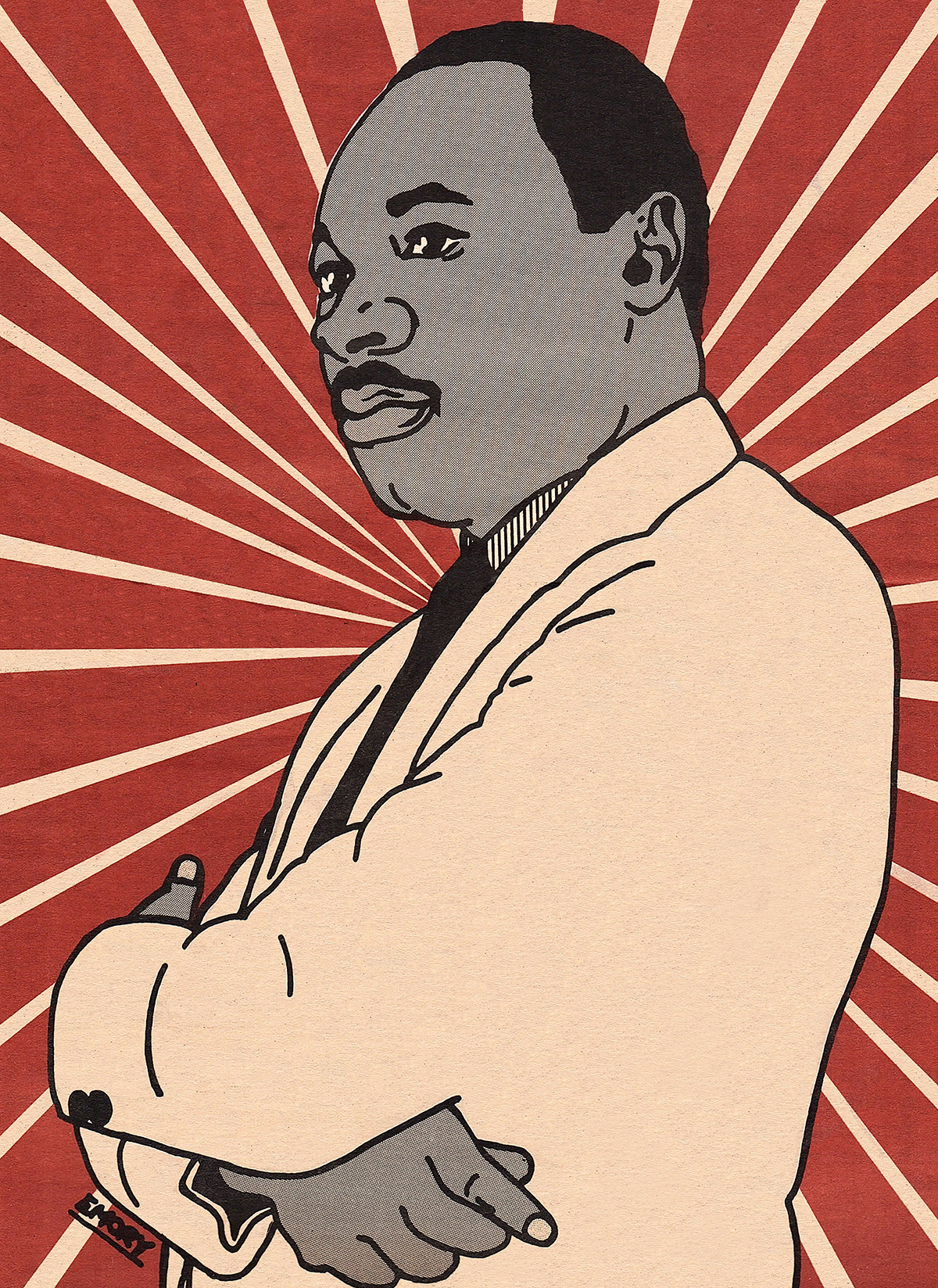 Emory Douglas. (b. 1943) Martin Luther King, Jr., 1993 Cover illustration for the Sun-Reporter, 1993 © 2022 Emory Douglas / Licensed by AFNYLAW.com