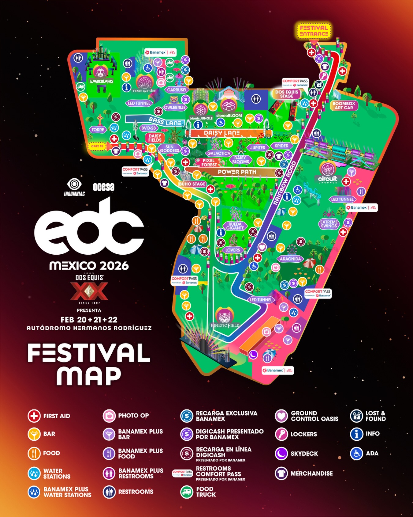 Update EDC Mexico 2026 Returns In February Lineup Timetable Edc Mexico 2026 Map 