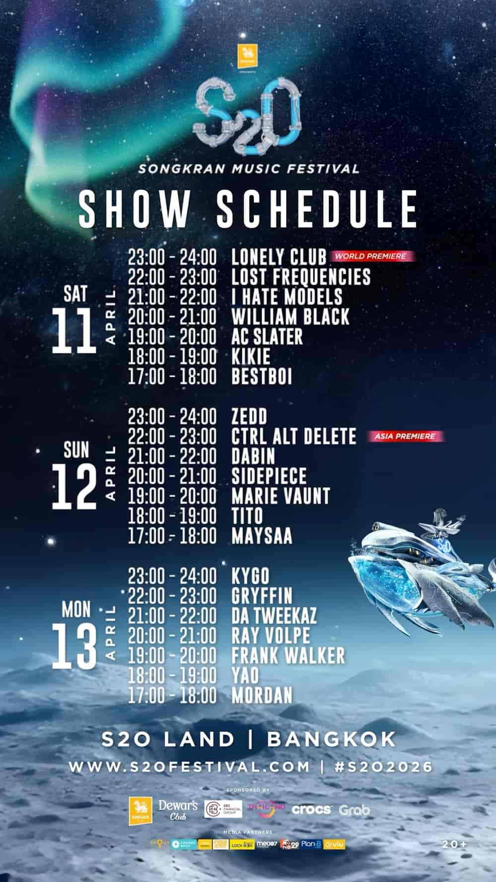 Update S2O Songkran Music Festival 2026 Returns In April Lineup S2o 2026 Timetable 