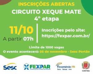 28/5 - 1a Etapa do Circuito Xeque Mate 2022 no Colégio Militar de Curitiba  - FEXPAR - Federação de Xadrez do Paraná