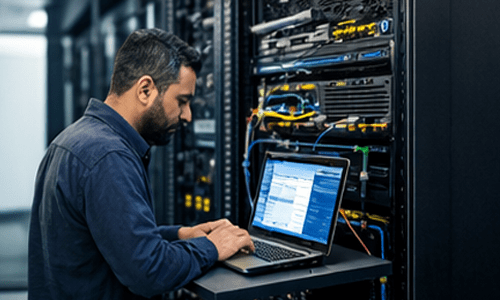 تركيب كابلات ألياف بصرية لمشروع مراكز بيانات في الرياض Fiber optic cable installation for a data center project in Riyadh