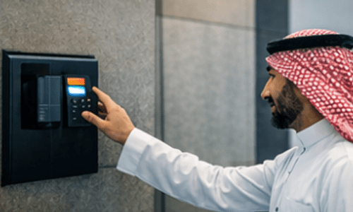 تركيب أنظمة الحضور والانصراف بالبصمة والوجه للمنشآت في السعودية. Installation of Biometric and Facial Recognition Attendance Systems for businesses in Saudi Arabia.