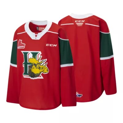 Halifax Mooseheads Alternate Uniform Quebec Major Jr Hockey League Qmjhl Chris Creamer S Sports Logos Page Sportslogos Here is a Halifax Mooseheads game worn red jersey 32 Shewfelt.