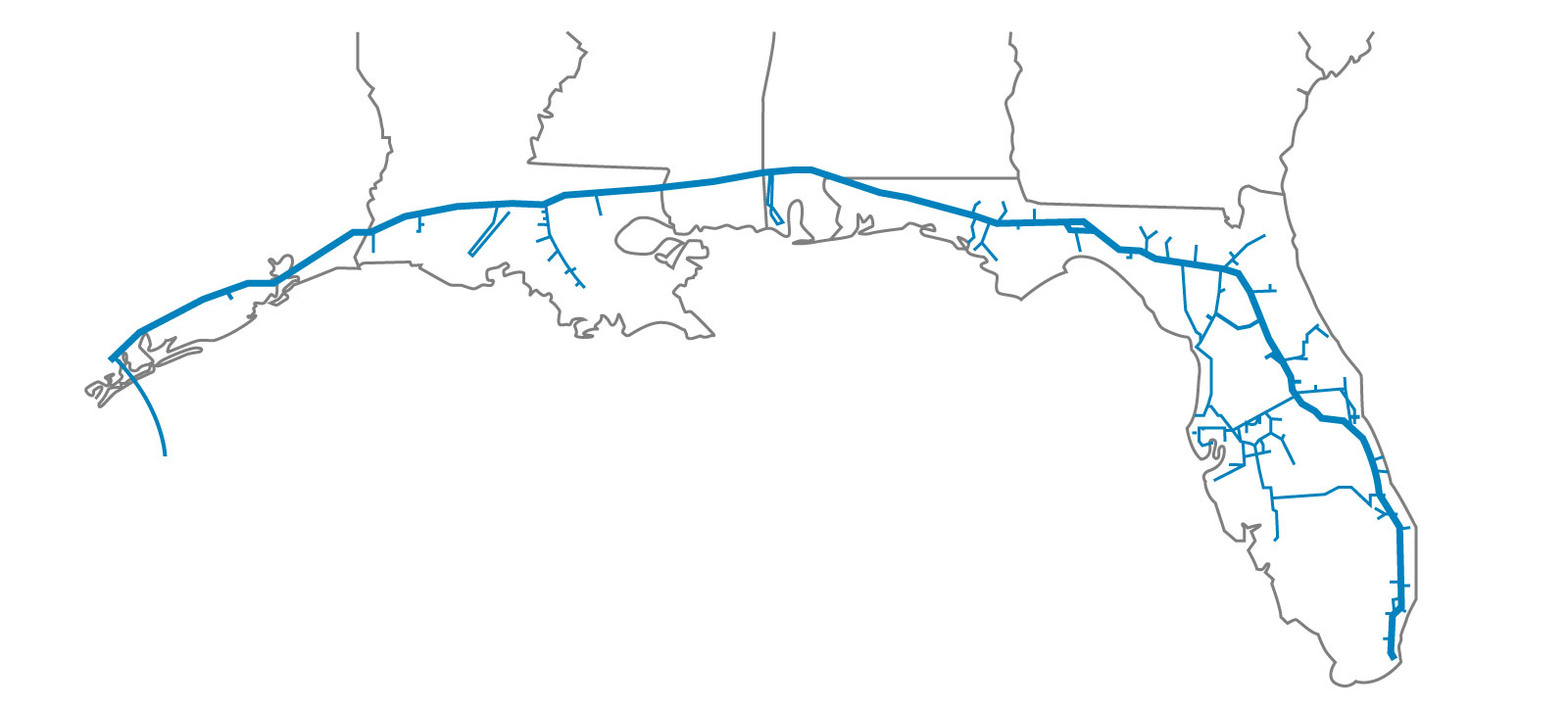 Florida Gas Pipeline Map North American Pipeline FGT Map01 