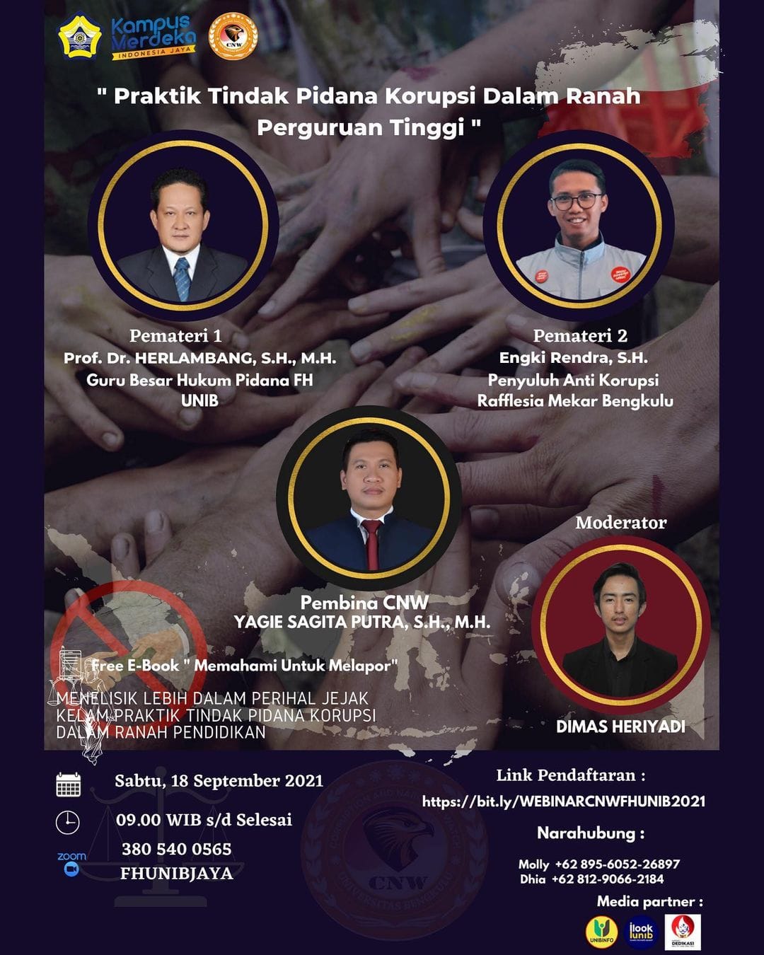Webinar Nasional “Tindak Pidana Korupsi Dalam Ranah Perguruan Tinggi” –  Fakultas Hukum Universitas Bengkulu