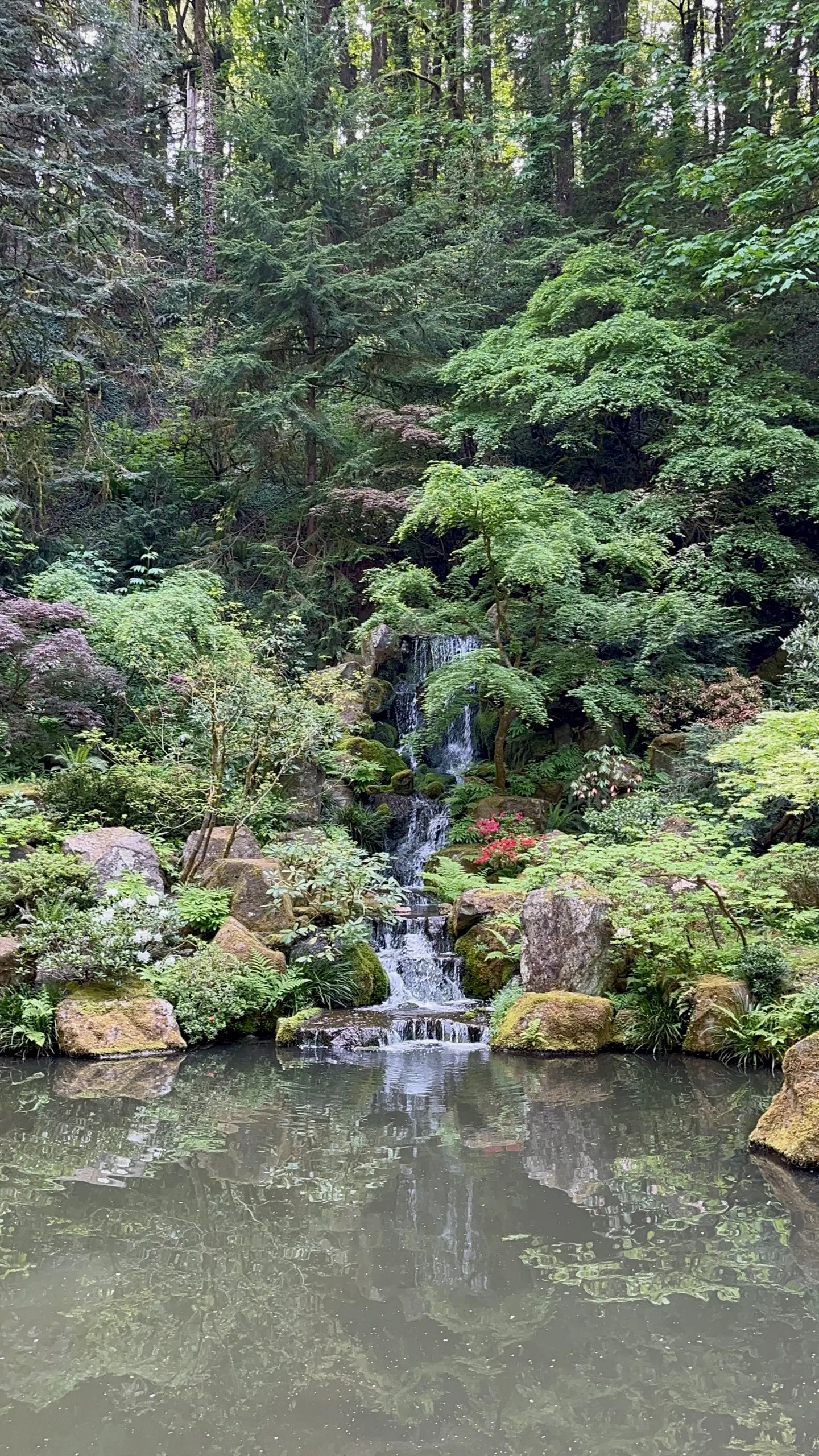 Photo of the Heavenly Falls at the Portland Japanese Garden.