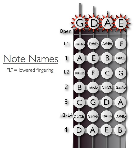 Note Finger Symbol Note Names & Finger Number System | Fiddle Jam Institute
