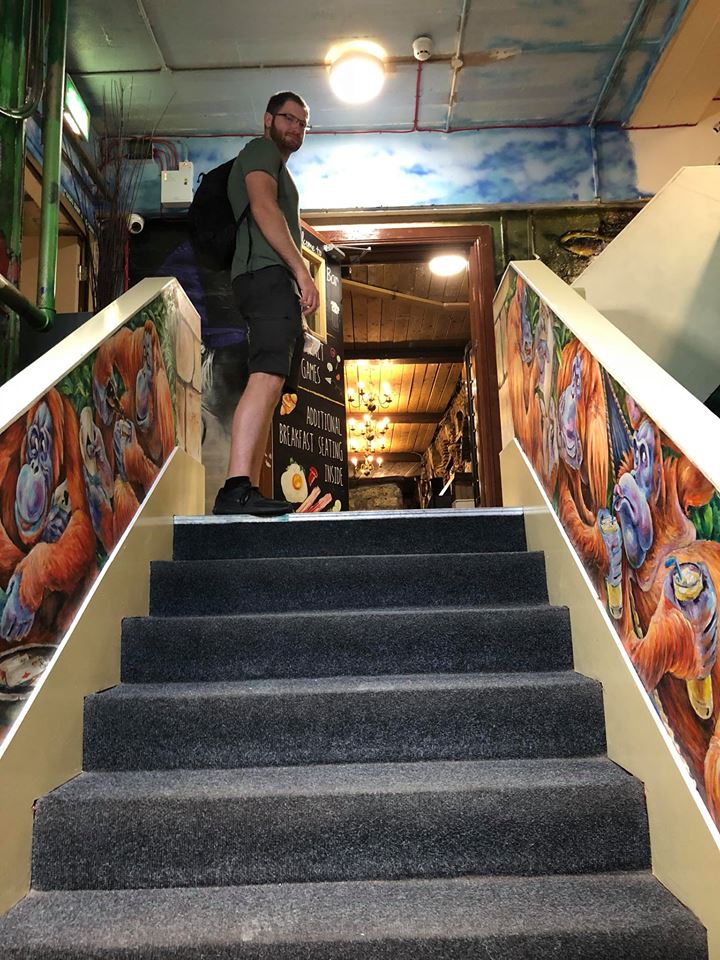 Weird layout in the hostel, lost of random staircases