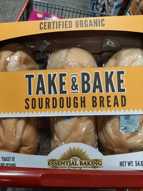 The essential baking company organic take & bake sourdough bread