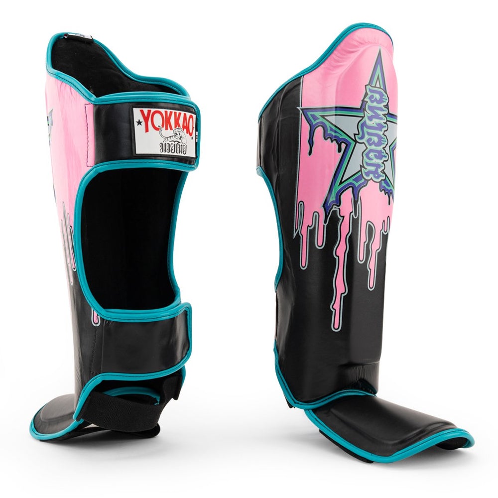 YOKKAO BLEEDING SHIN GUARDS PINK - FIGHT EQUIPT