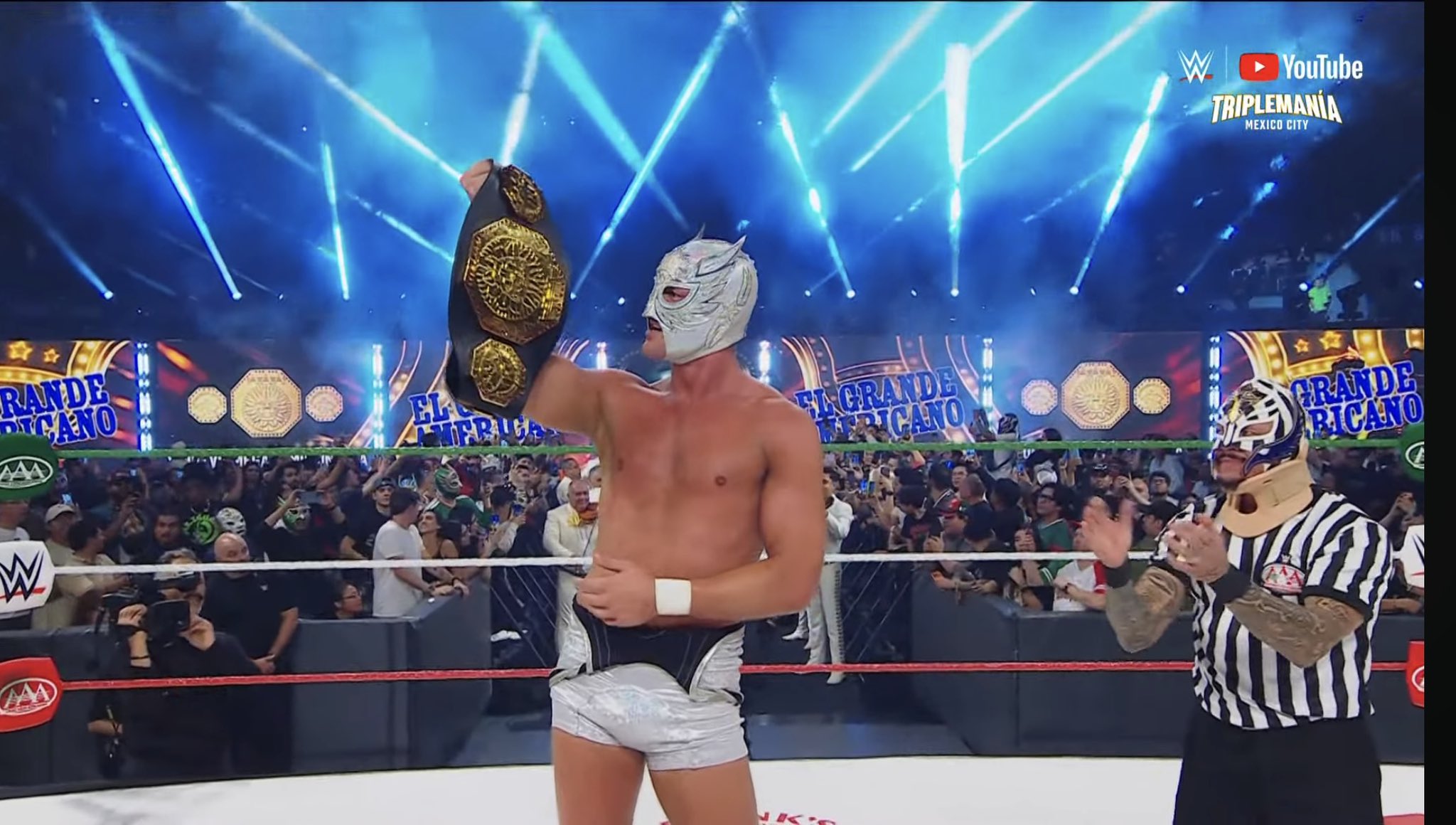 Lucha Libre AAA TripleMania 34 Night 2 Results: El Grande Americano Becomes New AAA Mega Champion