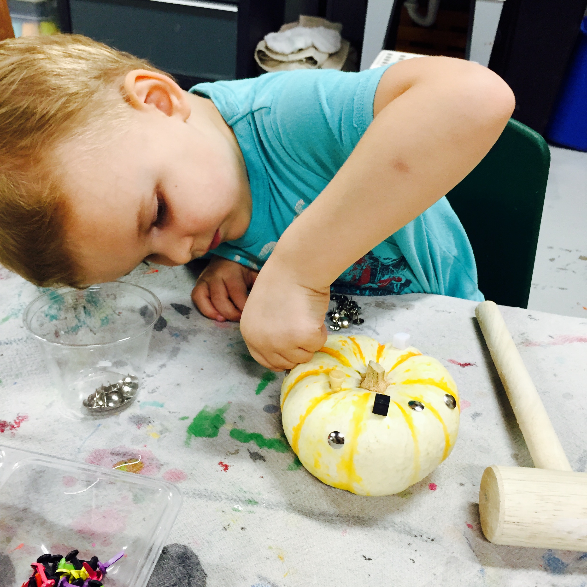 Decorating pumpkins, wee warhols, austin