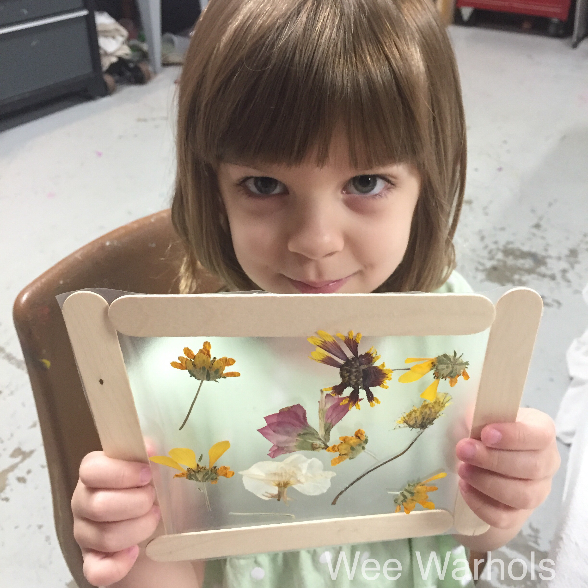 pressed flowers, dried flowers, kids art, Wee Warhols, Austin