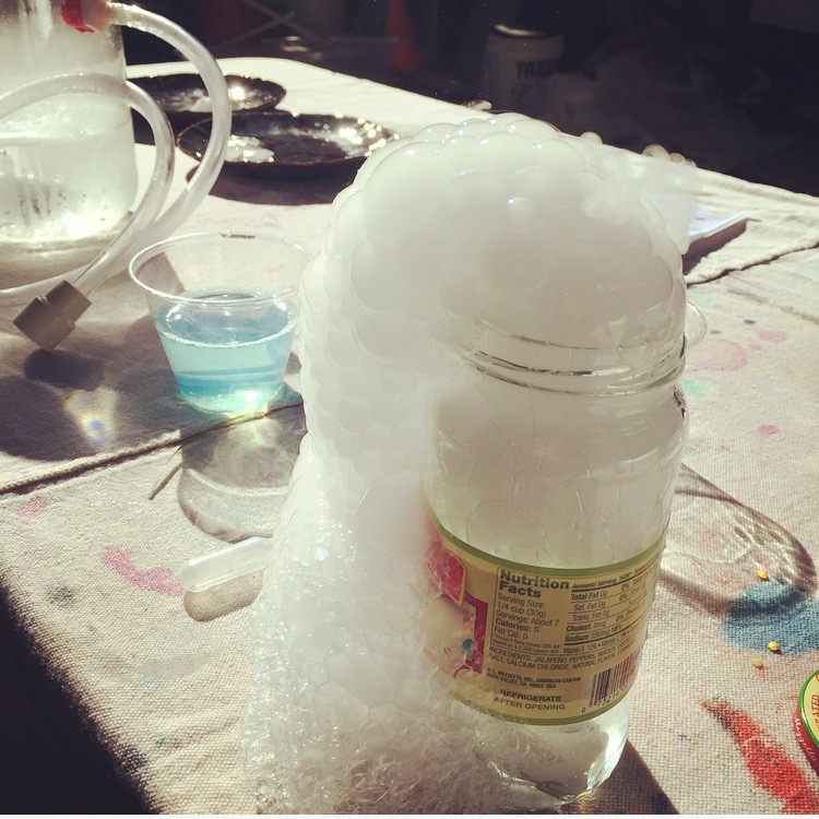 dry ice, Wee Warhols, Halloween workshop, Austin, STEAM camp, Steve Spangler, science, experiment, boo bubbles