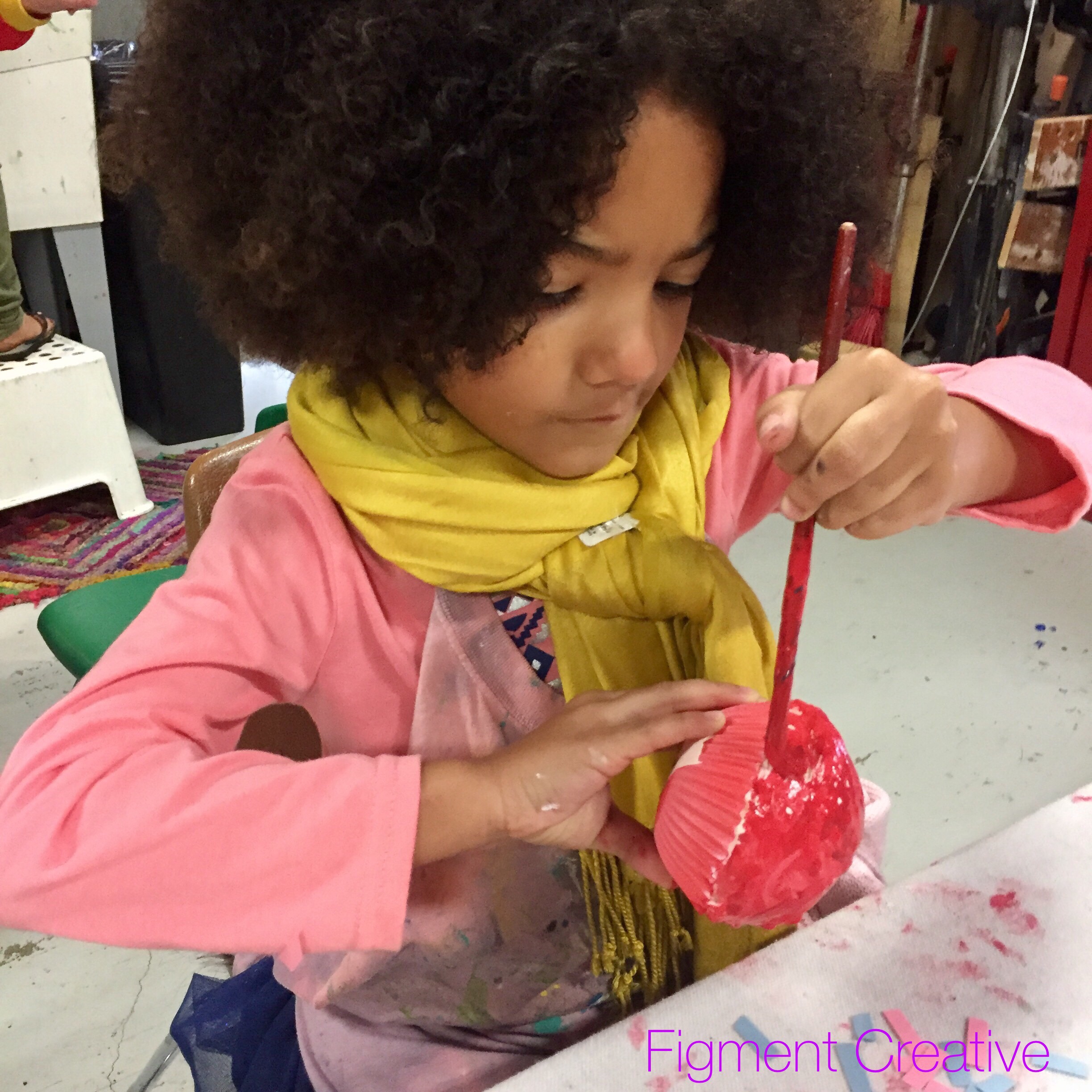 kids craft cupcake, diy, decorate fake cupcakes, process art, kids crafts, Wee Warhols, Austin, Figment Creative, Texas, birthday craft