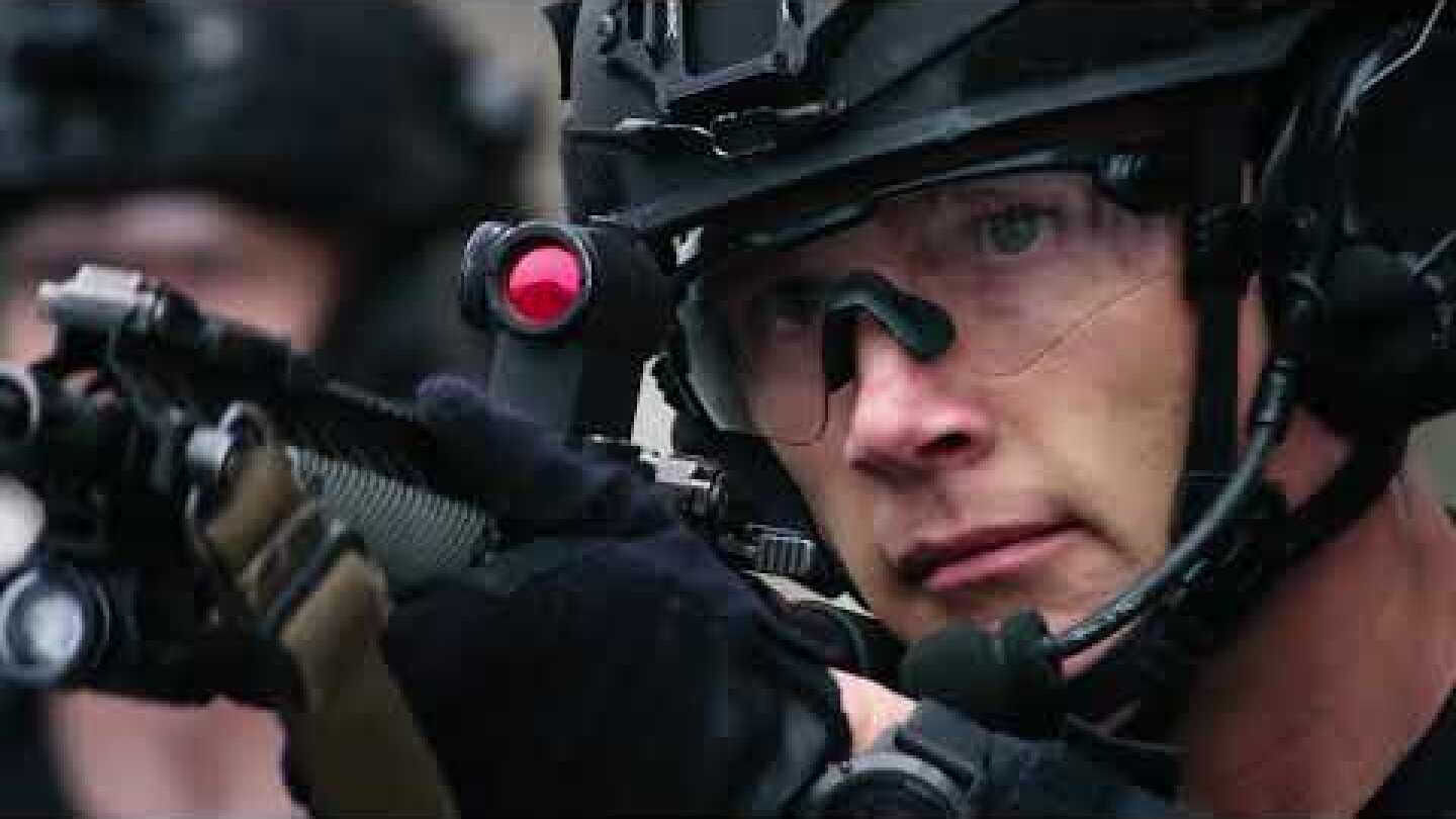 Close up of a United States Secret Service agent from new recruiting ad to illustrate the power of storytelling in business.