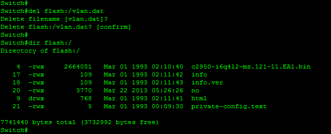 Vlan Database What Where It Is And How To Reset It If Needed The Dev Grind If you type y the router attempts to delete a file named y as shown here.