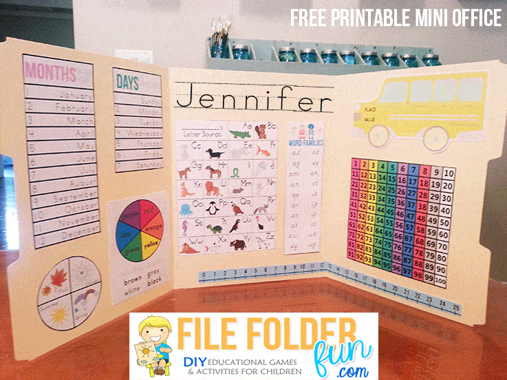 mini office printables file folder fun