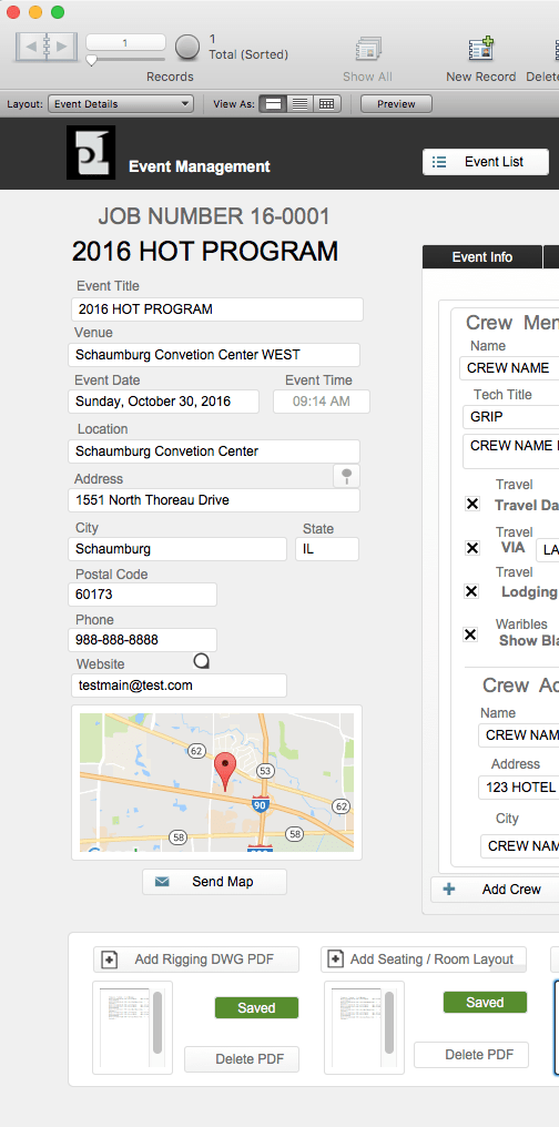 FileMaker Pro Event Management