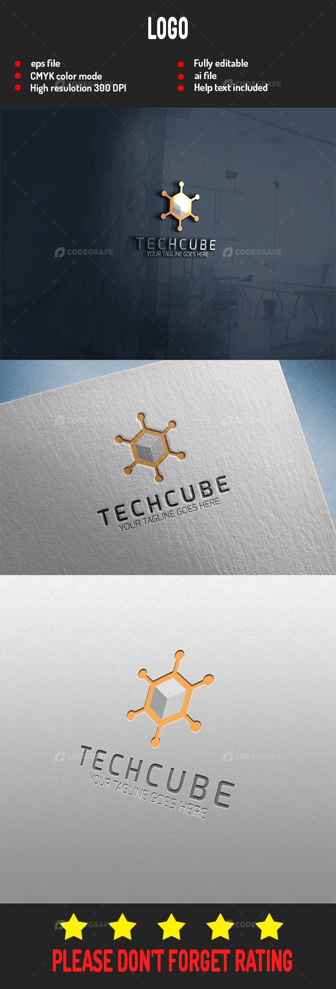 Cube Tech Logo Prints Codegrape - Elegant Nature Texture - Mobile