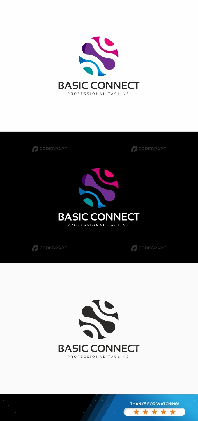 Global Connect Logo Prints Codegrape - Download Classic Minimal Design | Mobile