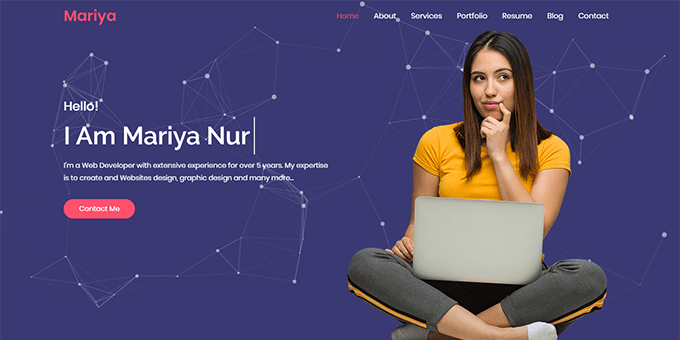 Ocean Personal Portfolio Template By Bootex Themeforest - Artistic Full HD Colorful Textures | Free Download