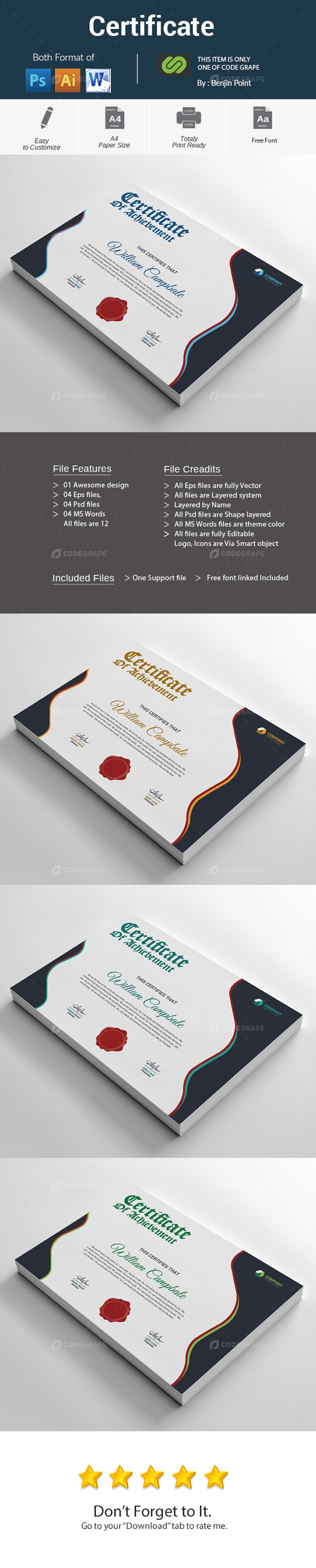 Certificate Bundle Prints Codegrape - Beautiful HD Geometric Arts | Free Download