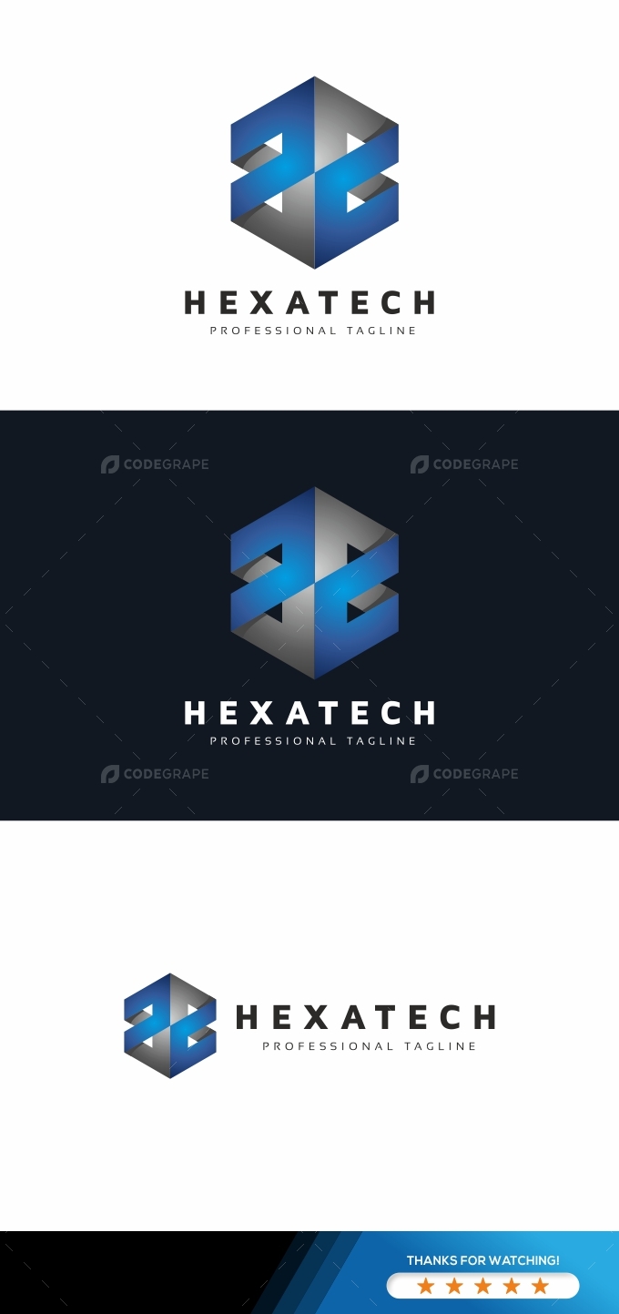 Hexagon Bold Logo Prints Codegrape - Download Modern Space Design | Desktop