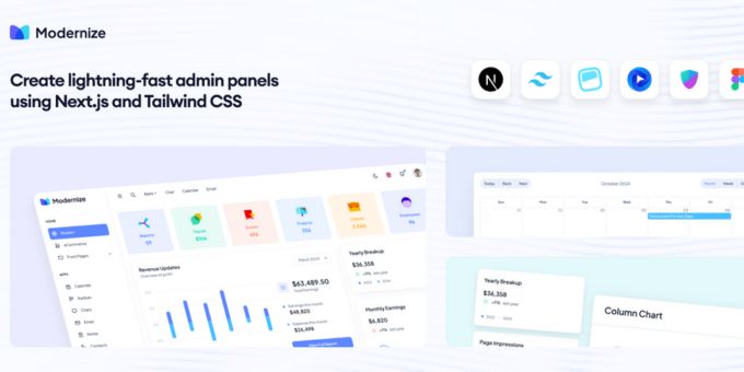 Modernize Tailwind Next Js Admin Dashboard Template By Adminmart - Ocean Designs - Ultra HD Ultra HD Collection