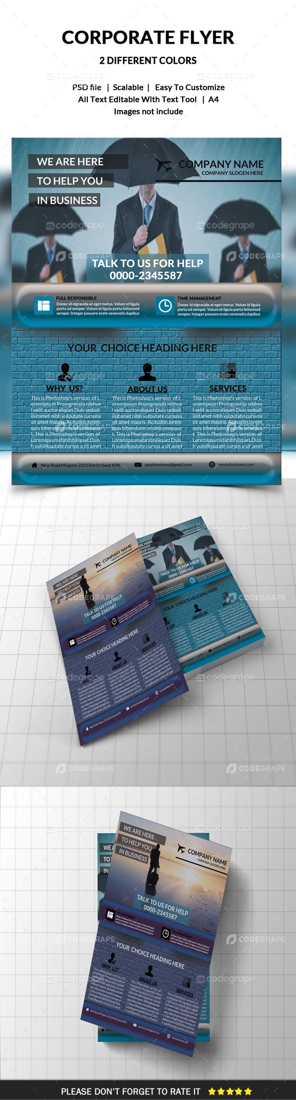 Corporate Flyer Design Prints Codegrape - Ocean Arts - Creative Desktop Collection