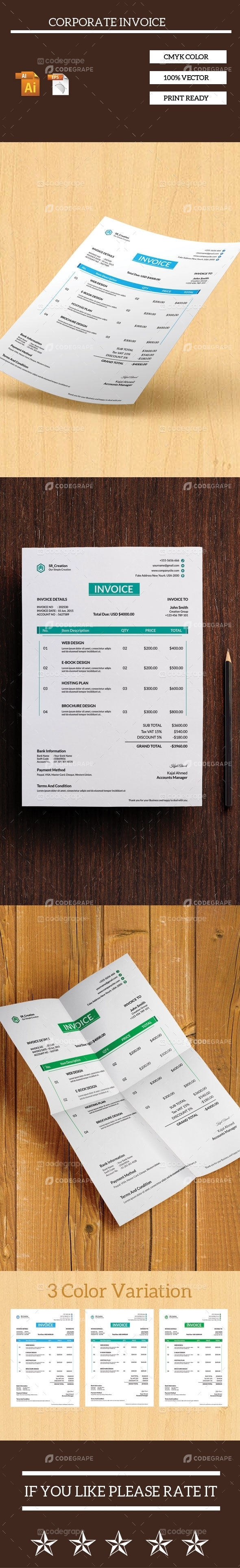 Corporate Invoice Template Famemeworld - City Illustrations - Modern Full HD Collection