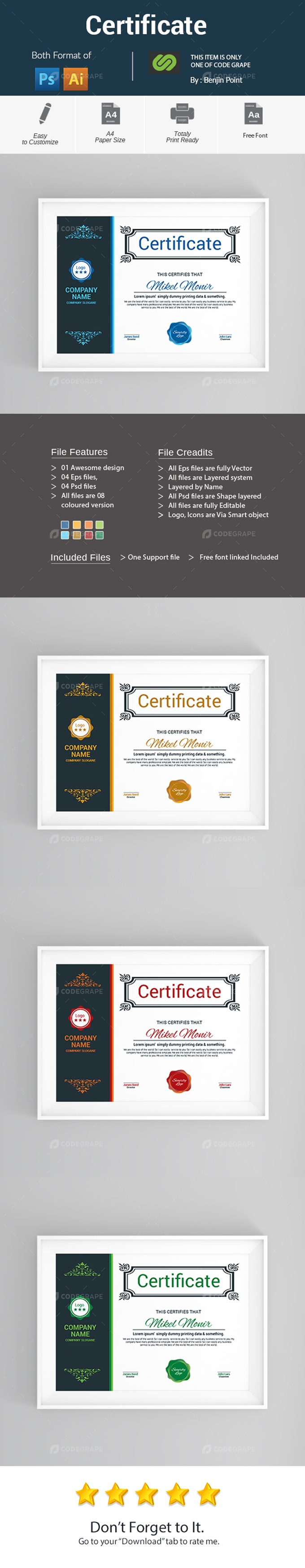 Certificate Bundle Prints Codegrape - Best Geometric Designs in High Resolution