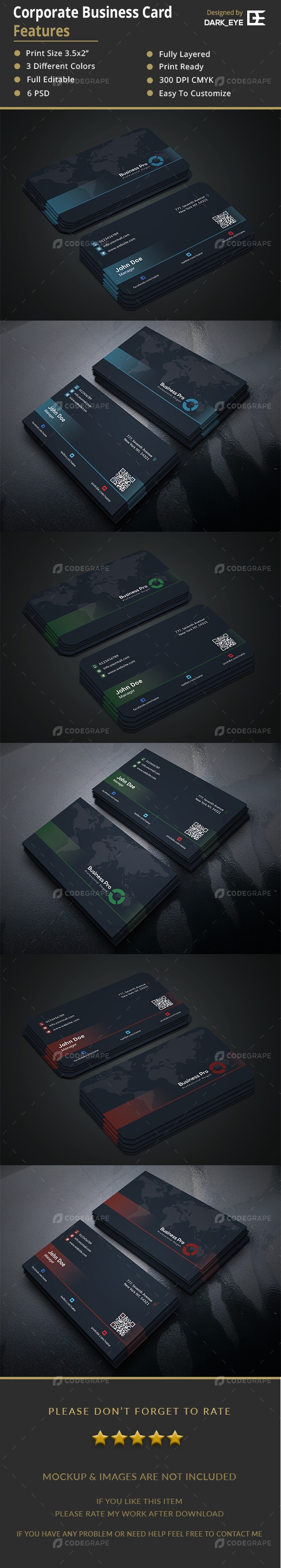 Web Business Card Prints Codegrape - Ocean Design Collection - Full HD Quality