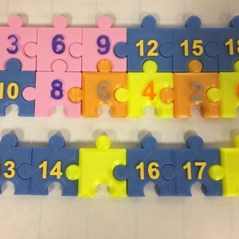 download free stl file jigsaw number pieces puzzle sequences math