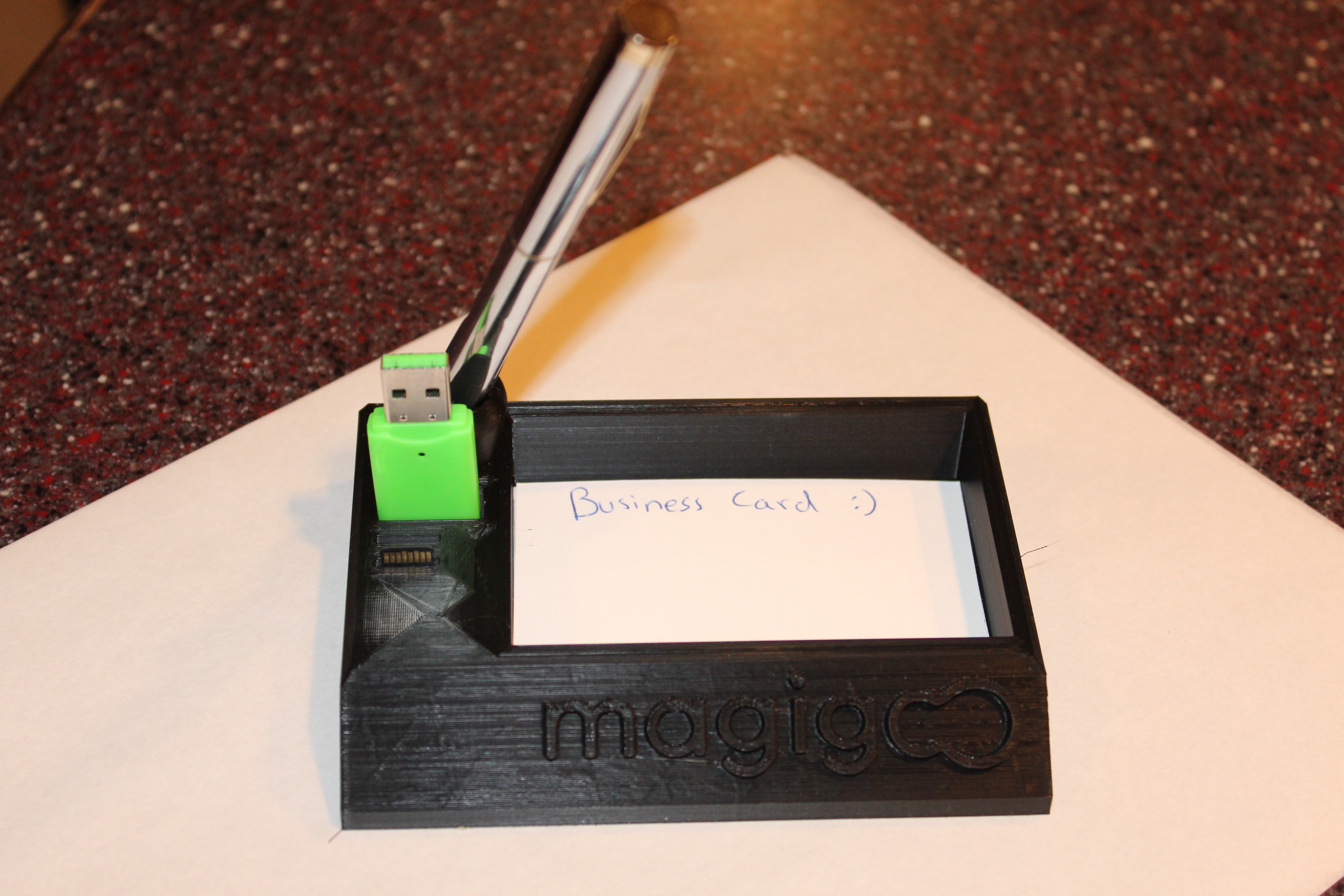 Download Free Stl File Magigoo Pen And Business Card Holder 3d Printable Template Cults