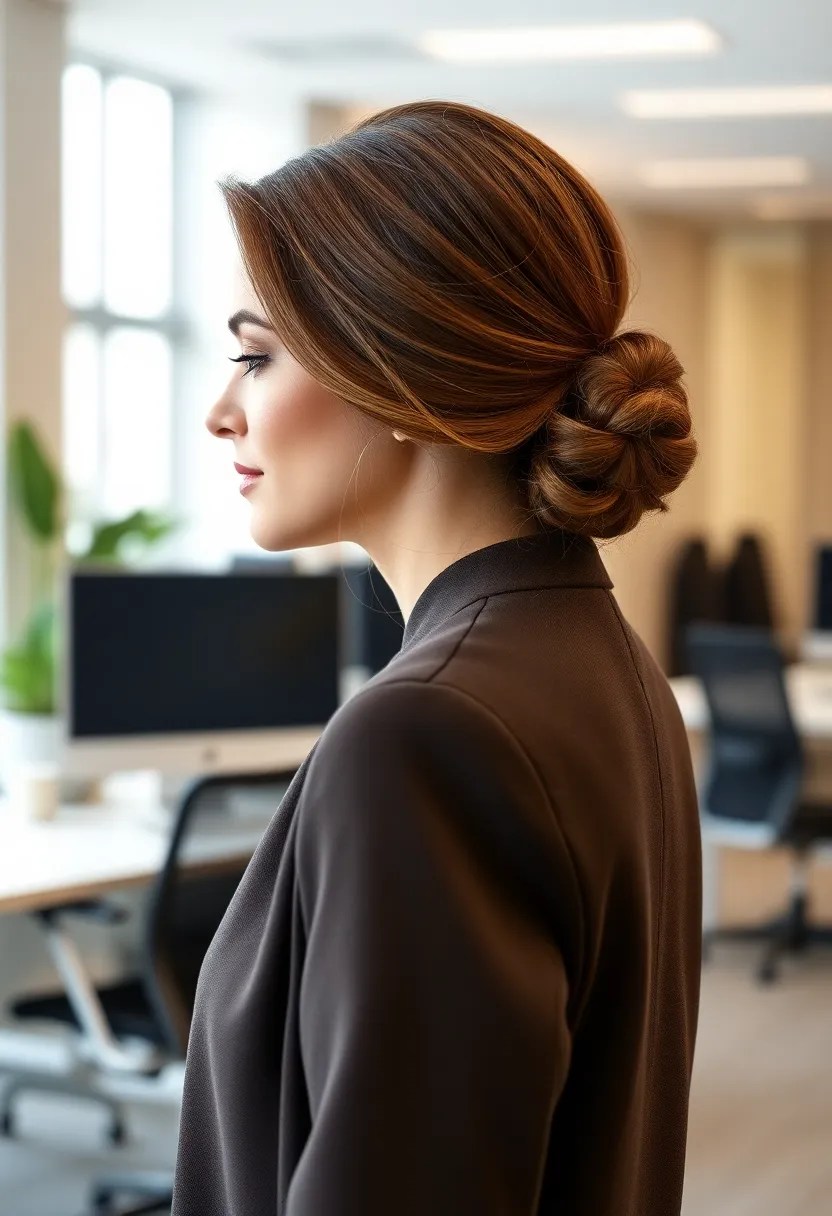 20 Gorgeous Curly Hairstyles That Embrace Your Natural Texture (You’ll Love #8!) - 9. Sleek Low Bun with Curls