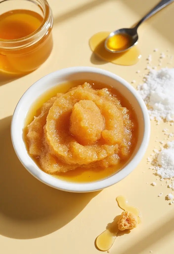 13 Easy Homemade Lip Scrubs for Summer Lips You’ll Want to Eat (Seriously!) - 1. Sweet Sugar & Honey Scrub