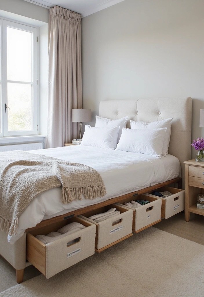 20 Small Bedroom Hacks That Will Maximize Your Space (And You Won’t Believe How Easy #5 Is!) - 7. Under-Bed Storage Solutions