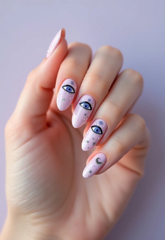 15 Bewitching Witchy Nail Art Designs That Will Cast a Spell on You! - 11. Mystic Eyes