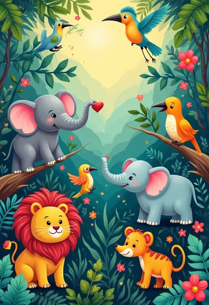 12 Mural Painting Ideas That Will Make Your Walls Come Alive (Get Inspired!) - 8. Playful Animal Kingdom